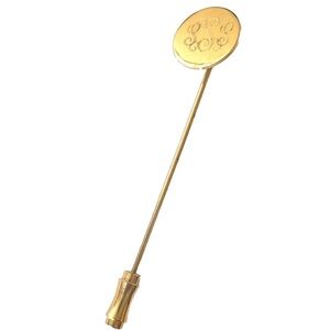 Vintage Gold Tone S Monogram Stick Hat Pin
